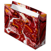Grand Sac Cadeau Burgundy White Digital Fluid Art (Devant Angle)