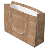Grand Sac Cadeau Burlap rustique (Dos Angle)