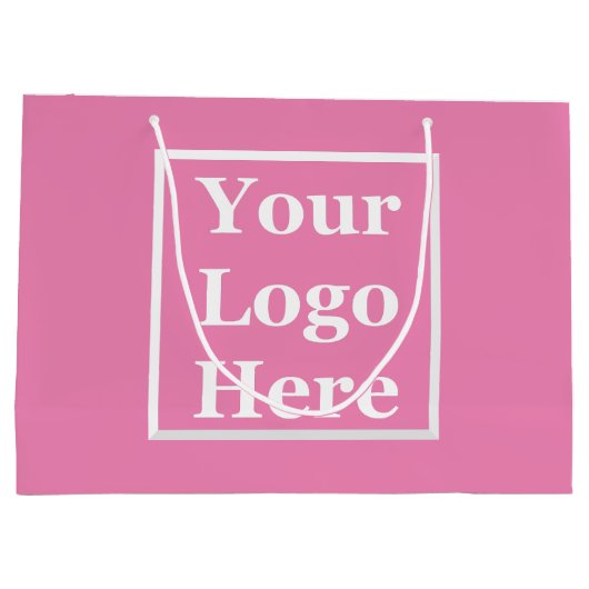 Grand Sac Cadeau Business Pink Votre logo ici Modèle (Dos)