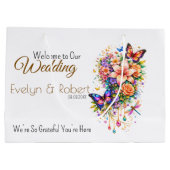 Grand Sac Cadeau Butterfly Floral Gift Bag -Customization Available (Dos)