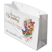 Grand Sac Cadeau Butterfly Floral Gift Bag -Customization Available (Dos Angle)