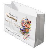 Grand Sac Cadeau Butterfly Floral Gift Bag -Customization Available (Devant Angle)