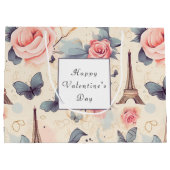 Grand Sac Cadeau Butterfly Tour Eiffel et Saint Valentin Rose (Dos)