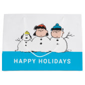 Grand Sac Cadeau cacahuètes | 3 Personne Snowman (Devant)