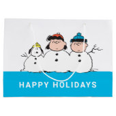 Grand Sac Cadeau cacahuètes | 3 Personne Snowman (Dos)