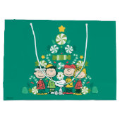 Grand Sac Cadeau cacahuètes | Arbre de Noël de menthe poivrée (Dos)