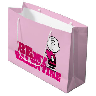 Grand Sac Cadeau cacahuètes   Charlie Brown Soyez ma Saint Valentin