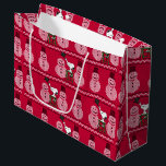 Grand Sac Cadeau cacahuètes | Snoopy Christmas Sweater Snowman<br><div class="desc">Célébrez les fêtes et votre amour des cacahuètes avec ce pull de Noël moche avec Snoopy et une rangée de bonhommes de neige.</div>