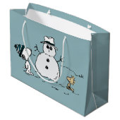 Grand Sac Cadeau cacahuètes | Snoopy & Woodstock Build A Snowman (Dos Angle)