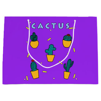 Grand Sac Cadeau Cactus