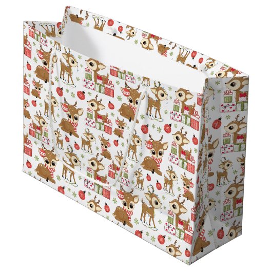 Grand Sac Cadeau Cadeau cadeau de Noël à Reindeer (Devant Angle)