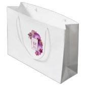 Grand Sac Cadeau Cadeau de Bridesmaid Orchidées florales (Dos Angle)