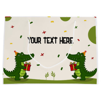 Grand Sac Cadeau Cadeau de crocodile mignon