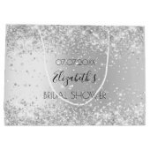 Grand Sac Cadeau Cadeau de mariage argent nom (Dos)