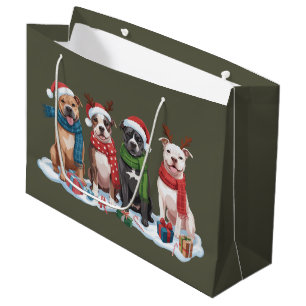 Grand Sac Cadeau Cadeau de Noël pour propriétaire de Pitbull vacanc