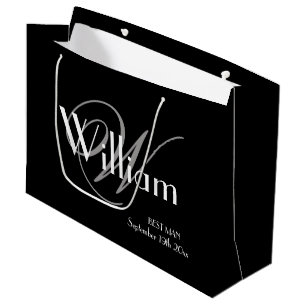 Grand Sac Cadeau Cadeau de témoin de mariage Élégant Personnalisé C