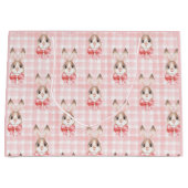 Grand Sac Cadeau Cadeau lapin rose lapin (Devant)