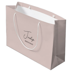 Grand Sac Cadeau Cadeau Personnalisé de Mariage Dusty Pink pour les