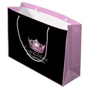 Grand Sac Cadeau Cadeau rose de rose de 2-Ton de couronne de Mlle