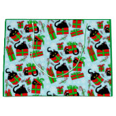 Grand Sac Cadeau Cadeaux de Noël de chat noir (Devant)