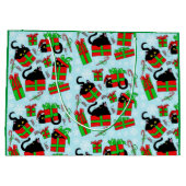 Grand Sac Cadeau Cadeaux de Noël de chat noir (Dos)
