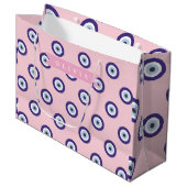 Grand Sac Cadeau Cadeaux Personnalisés avec Motif d'Oeil Maléfique (Devant Angle)