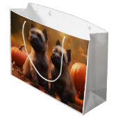 Grand Sac Cadeau Cairn Terrier Chiot Automne Citrouille de plaisir (Dos Angle)