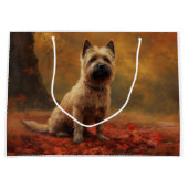 Grand Sac Cadeau Cairn Terrier en automne Leaves automne Inspire (Devant)