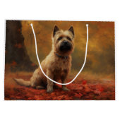 Grand Sac Cadeau Cairn Terrier en automne Leaves automne Inspire (Dos)
