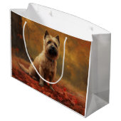 Grand Sac Cadeau Cairn Terrier en automne Leaves automne Inspire (Dos Angle)