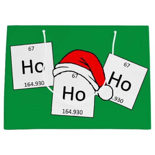 Grand Sac Cadeau Calembour de Noël d'élément de chimie de holmium (Devant)