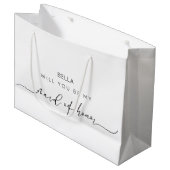 Grand Sac Cadeau Calligraphie Chic Maid Of Honor (Devant Angle)