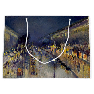 Grand Sac Cadeau Camille Pissarro - Boulevard Montmartre en nuit