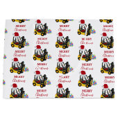 Grand Sac Cadeau Camion chariot élévateur de Noël (Devant)