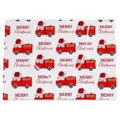 Grand Sac Cadeau Camion de feu rouge de Noël (Devant)