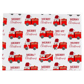 Grand Sac Cadeau Camion de feu rouge de Noël (Dos)