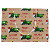 Grand Sac Cadeau Camion de recyclage de Noël (Dos)