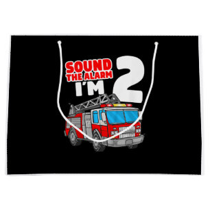 Grand Sac Cadeau Camion d'incendie 2 ans pompier 2e anniversaire