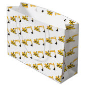 Grand Sac Cadeau Camions de construction d'excavateurs (Dos Angle)