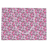 Grand Sac Cadeau Camouflage animal Silhouette rose (Dos)