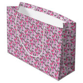 Grand Sac Cadeau Camouflage animal Silhouette rose (Dos Angle)