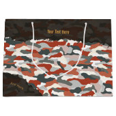 Grand Sac Cadeau Camouflage d'automne robuste Personnalisé (Devant)