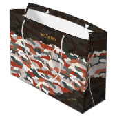 Grand Sac Cadeau Camouflage d'automne robuste Personnalisé (Dos Angle)