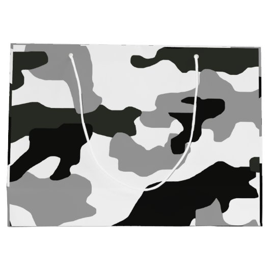 Grand Sac Cadeau Camouflage gris urbain no 15 imprimé (Dos)