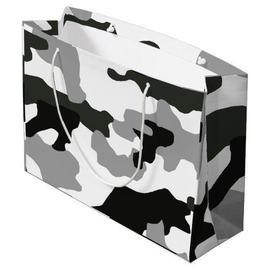 Grand Sac Cadeau Camouflage gris urbain no 15 imprimé (Dos Angle)