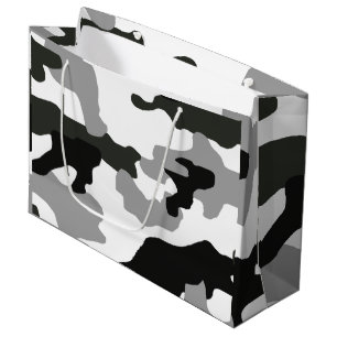 Grand Sac Cadeau Camouflage gris urbain no 15 imprimé  