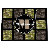 Grand Sac Cadeau Camouflage mixte avec personnalisation (Devant)
