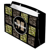 Grand Sac Cadeau Camouflage mixte avec personnalisation (Dos Angle)