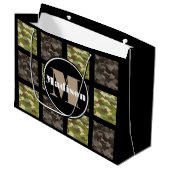 Grand Sac Cadeau Camouflage mixte avec personnalisation (Devant Angle)