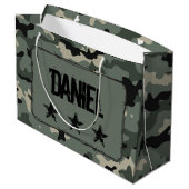 Grand Sac Cadeau Camouflage personnalisé (Dos Angle)